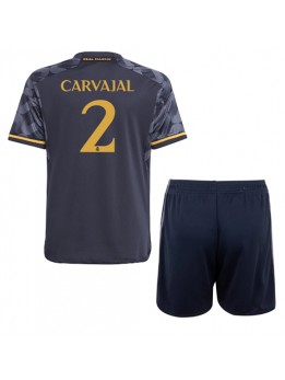 Real Madrid Daniel Carvajal #2 Replika Borta Kläder Barn 2023-24 Kortärmad (+ byxor)